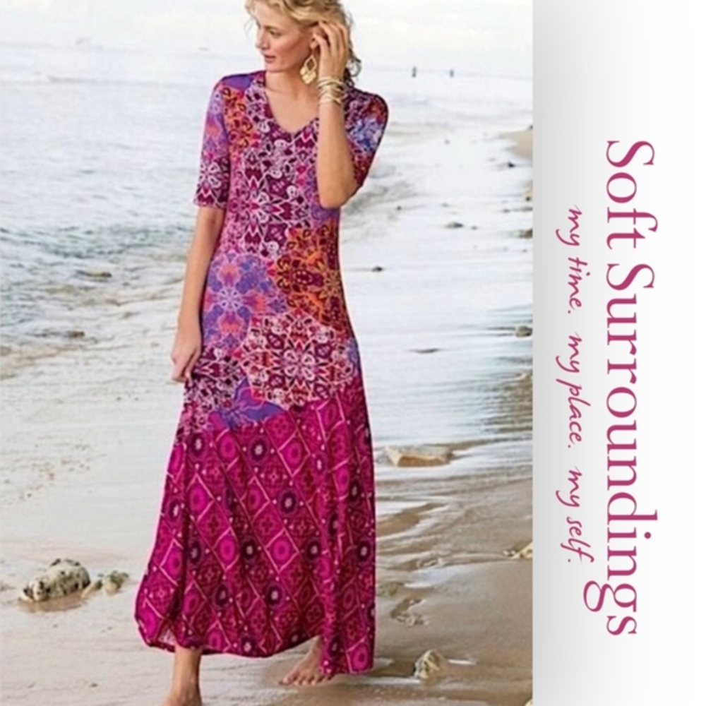 Soft Surroundings Multicolor Maxi Dress